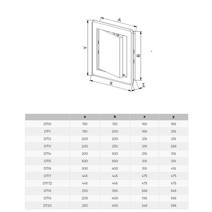 White Access Panel, 450 mm x 450 mm Revision Door, Gas Water Electricity Service Inspection Hatch Cover, Tough and Durable ABS