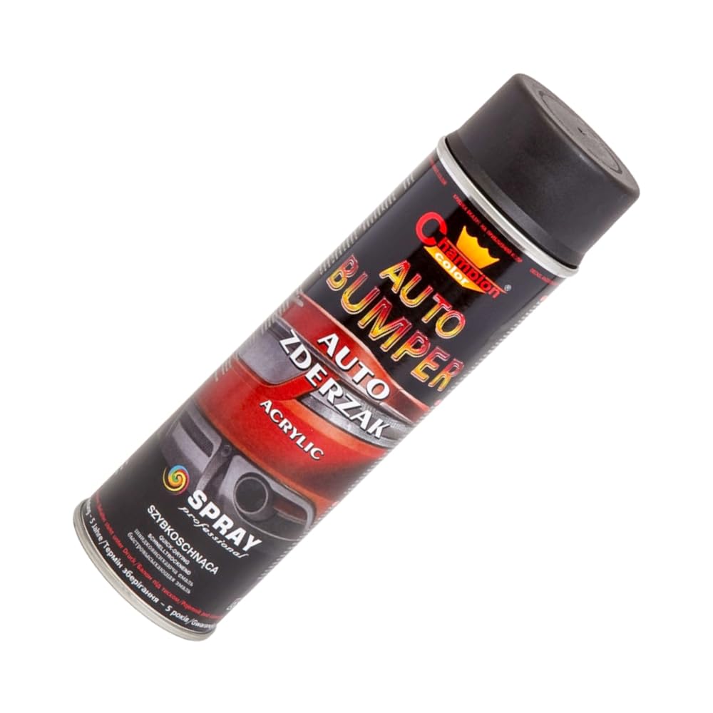 2 x 500 mL Black Plastic Bumper Paint Acrylic Spray Fast Drying - for PP and ABS Car Trim, Dashboards, Spoilers - High Adhesion, Even Finish for Plastic Parts, Suitable for Renovation, Customisation
