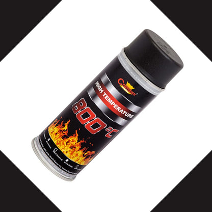 2 x 400 mL Black RAL 9011 Heat-Resistant Enamel Paint Silicone-Based Up to 800 C - High Temperature Metal Coating