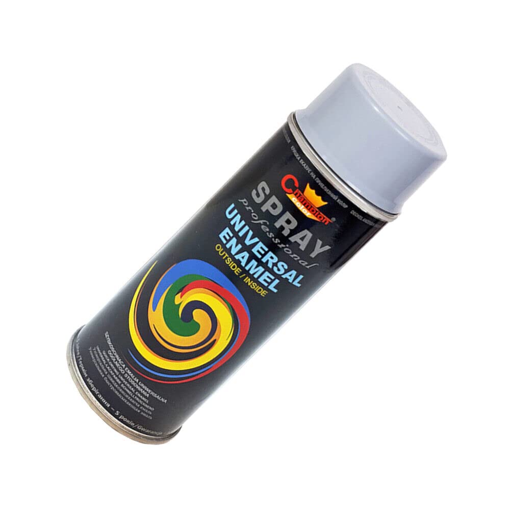2 x 400 mL White Aluminium (RAL 9006) Universal Gloss Enamel Spray Paint - Fast Drying High Shine Finish with Strong Coverage - for Metal, Wood, Plaster and Selected Plastics, Indoor and Outdoor Use
