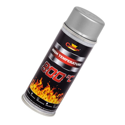 400 mL Silver RAL 9006 Heat-Resistant Enamel Paint Silicone-Based Up to 800 C - High Temperature Metal Coating