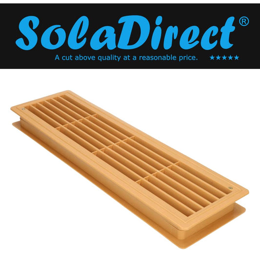 Door Air Vent Grille 460 x 135 mm / 18.1 x 5.3 in Double-Sided Ventilation Cover ABS Plastic (Beige)