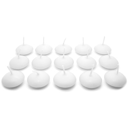 White Floating Candles, Pack of 15, Unscented, Long Burning Time, Tealights Candles, Romantic Decoration Wedding Dinner Christmas