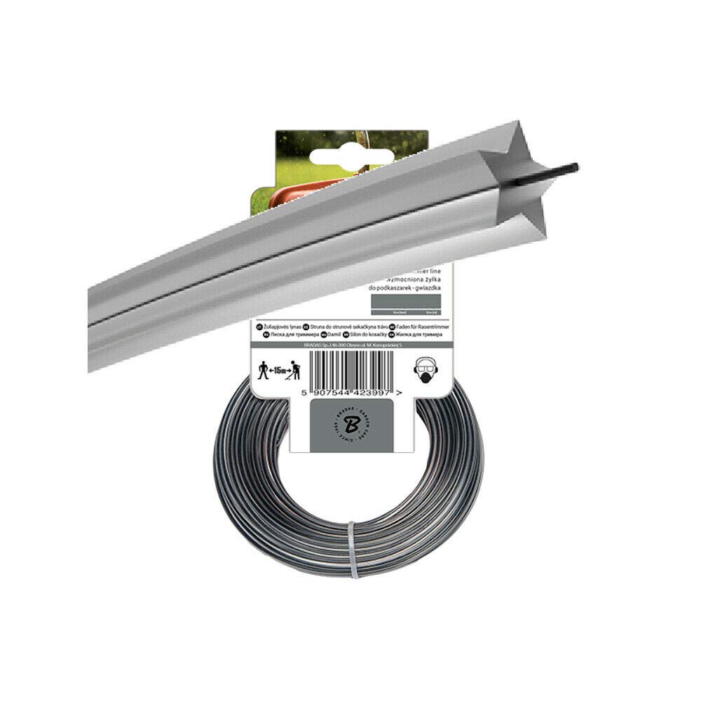 15 metres of Strong STAR Strimmer Brush Cutter Line (2.4 mm)