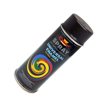 400 mL Jet Black Matt (RAL 9005) Universal Gloss Enamel Spray Paint - Fast Drying High Shine Finish with Strong Coverage - for Metal, Wood, Plaster and Selected Plastics, Indoor and Outdoor Use
