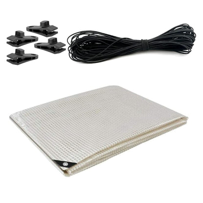 4 x 5 m Tarpaulin Waterproof Heavy Duty Cover Ground Sheet Camping with 4 Tarp Clips + 10m / 30ft Bungee Cord (Clear - 100GSM)