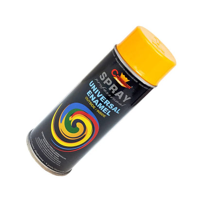 2 x 400 mL Signal Yellow (RAL 1003) Universal Gloss Enamel Spray Paint - Fast Drying High Shine Finish with Strong Coverage - for Metal, Wood, Plaster and Selected Plastics, Indoor and Outdoor Use