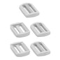 3 Bar Tri Glide Sliders Buckles Fasteners for 25 mm / 1 in Webbing Strap, Backpack, Bag - White, Plastic (Pack of 5)