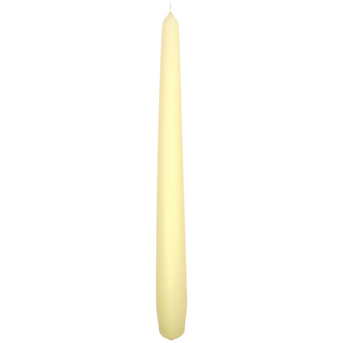 Tapered Dinner Candles, Pack of 10, Unscented, Long Burning Time, 24 cm / 19.45" (Ecru, Matt)