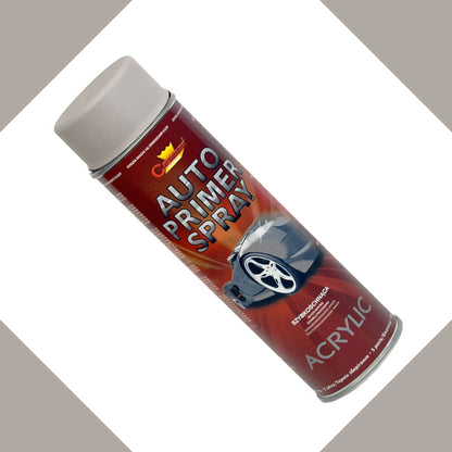 500 mL Grey Acrylic Auto Primer Spray - Anti-Corrosion Undercoat for Steel and Cast Iron - for Car Body Panels, Alloy Wheels, Hub Caps and Metal Parts, Fast Drying, Hard and Flexible Base Coat