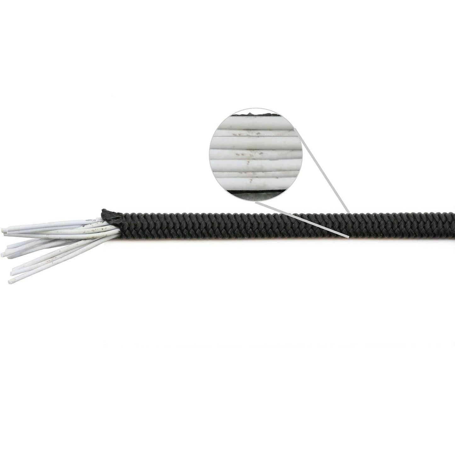 Black Bungee Cord - 5 m / 16 ft of 5 mm Bungee Rope, Shock Cord, Bungee Strap, Elastic Rope, Tie Down - Stretch at least 100%