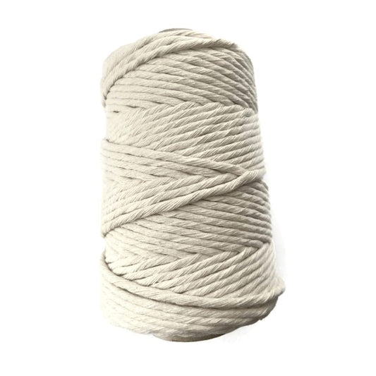 Premium Undyed Macrame Cord Twine, 50 m / 164 ft of 5 mm Thick Natural Cotton Thread Yarn Macrame Rope (Reel)