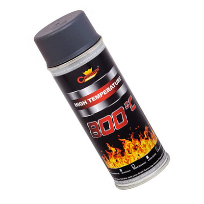 400 mL Grey Anthracite Heat-Resistant Enamel Paint Silicone-Based Up to 800 C - High Temperature Metal Coating