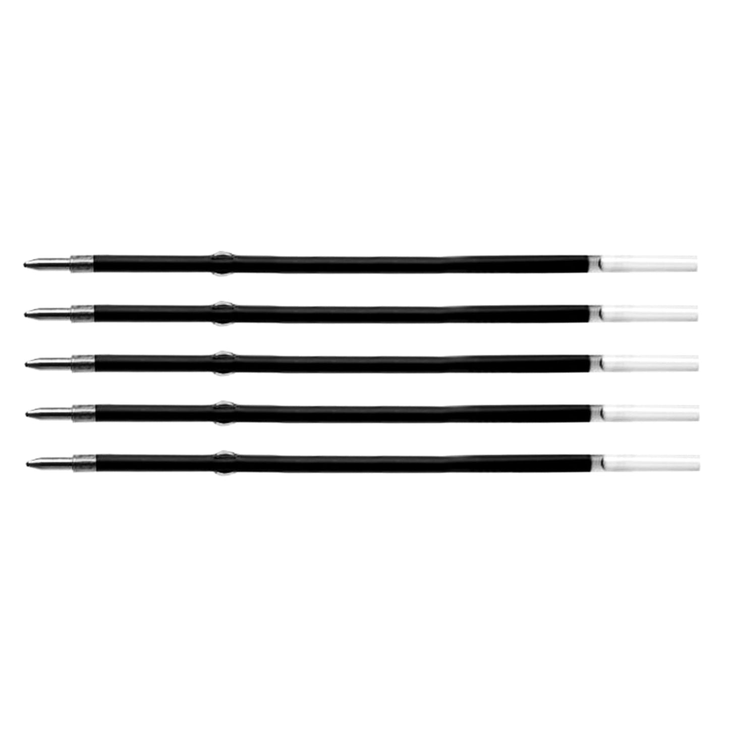 5 Pcs Ballpoint Pen Refills, Length 107 mm, Retractable Pen Refills, Smooth Writing, Smudge Free Ballpoint Pen Refills (Black)