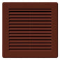 Brown Louvred Wall Vent Grille with Flyscreen and Screw Covers, 150 x 150 mm, Air Ventilation Duct Cover with Flat Back