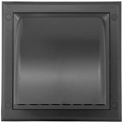 Grey Gravity Flap for 125 mm / 5" Round Wall Outlet - Ventilation Duct Cover with Non-Return Shutters and Rear Spigot