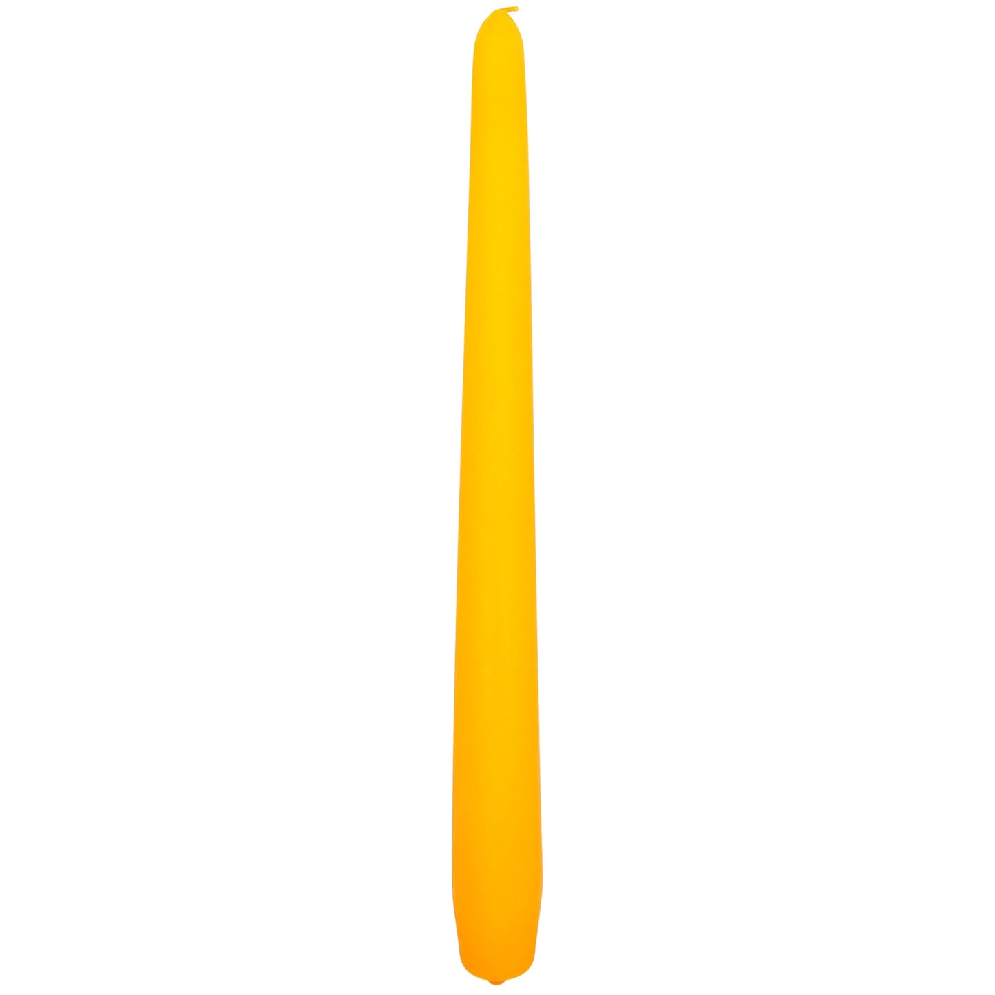Tapered Dinner Candles, Pack of 10, Unscented, Long Burning Time, 24 cm / 19.45" (Orange, Matt)