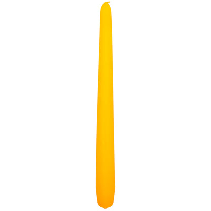 Tapered Dinner Candles, Pack of 10, Unscented, Long Burning Time, 24 cm / 19.45" (Orange, Matt)