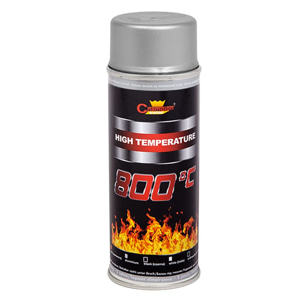 400 mL Silver RAL 9006 Heat-Resistant Enamel Paint Silicone-Based Up to 800 C - High Temperature Metal Coating