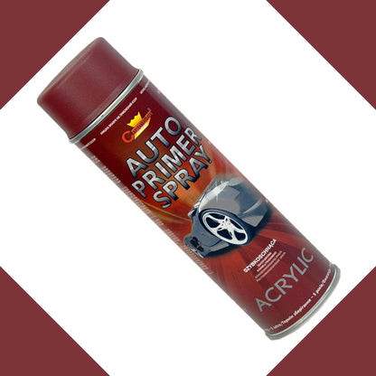 500 mL Red Acrylic Auto Primer Spray - Anti-Corrosion Undercoat for Steel and Cast Iron - for Car Body Panels, Alloy Wheels, Hub Caps and Metal Parts, Fast Drying, Hard and Flexible Base Coat