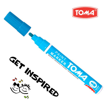Blue Light Oil-Based Paint Marker Pen Permanent - 2.5mm Round Tip, Fast-Drying Waterproof Ink - Universal for All Surfaces