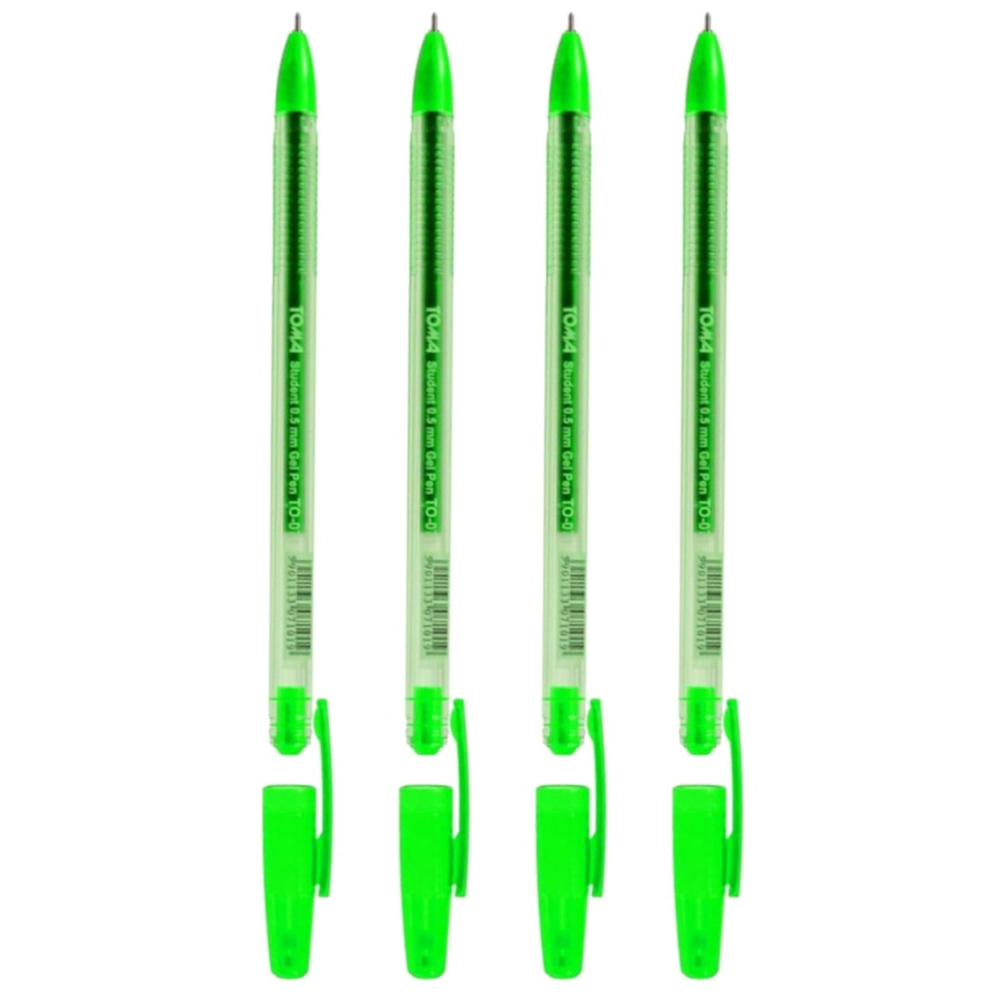Ballpoint Pens, Gel Ink Ballpoint Pens, Smudge Free, Extra Fine Point 0.5 mm, Ideal for School, Office (Green, 4 Pens)