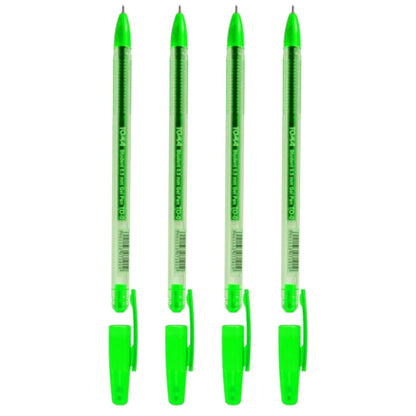 Ballpoint Pens, Gel Ink Ballpoint Pens, Smudge Free, Extra Fine Point 0.5 mm, Ideal for School, Office (Green, 4 Pens)