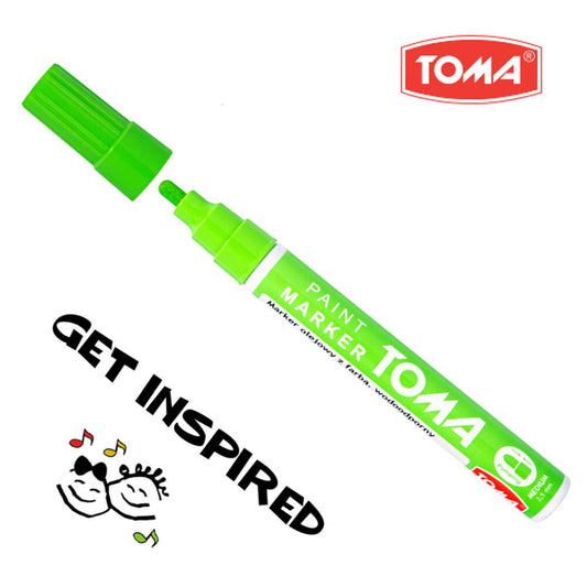 Green Light Oil-Based Paint Marker Pen Permanent - 2.5mm Round Tip, Fast-Drying Waterproof Ink - Universal for All Surfaces