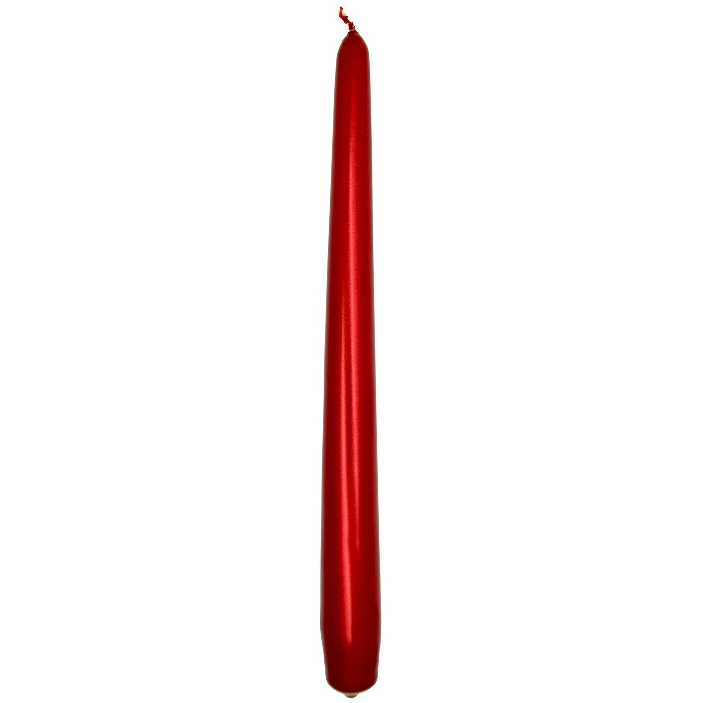 Tapered Dinner Candles, Pack of 10, Unscented, Long Burning Time, 24 cm / 19.45" (Red, Metallic)