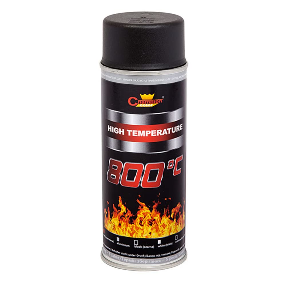 400 mL Black RAL 9011 Heat-Resistant Enamel Paint Silicone-Based Up to 800 C - High Temperature Metal Coating