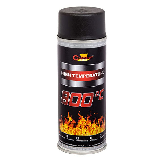 400 mL Black RAL 9011 Heat-Resistant Enamel Paint Silicone-Based Up to 800 C - High Temperature Metal Coating