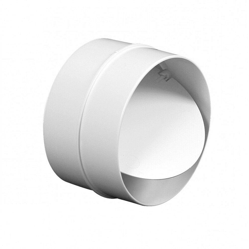 100 mm / 4 in Anti Backdraft Non-Return Pipe Connection White PVC Round Grille