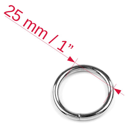 6 Pcs Buckles Set for 25 mm / 1" Webbing Strap, 6 x O Rings, Metal, Silver, Bag Making, Accessories, Straps, DIY, Crafts