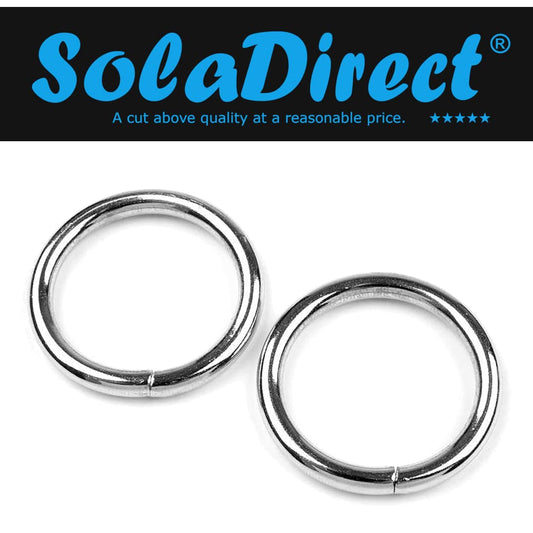 2 x 25 mm O Rings Buckles for Webbing Strap, Metal, Silver
