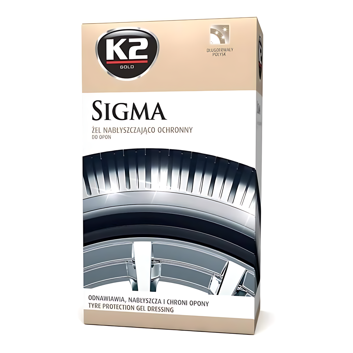K2 Sigma 500ml Tyre Dressing - Wet Look Tyre Shine Gel for Black Tyre Sidewalls, Rubber Protection