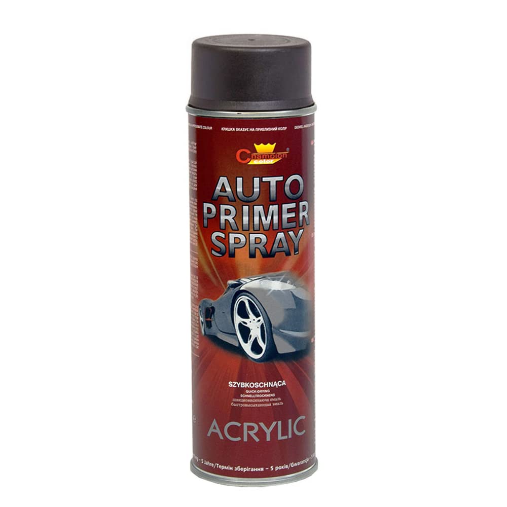 2 x 500 mL Black Acrylic Auto Primer Spray - Anti-Corrosion Undercoat for Steel and Cast Iron - for Car Body Panels, Alloy Wheels, Hub Caps and Metal Parts, Fast Drying, Hard and Flexible Base Coat