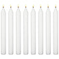 White Table Household Dinner Tapered Candles, Decorative Household Candles, 6 Hours Burning Time, 18cm / 7" Long (Pack of 8)