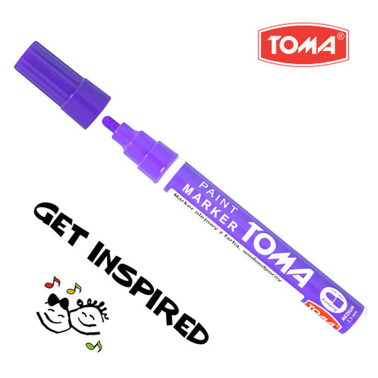 Purple Oil-Based Paint Marker Pen Permanent - 2.5mm Round Tip, Fast-Drying Waterproof Ink - Universal for All Surfaces