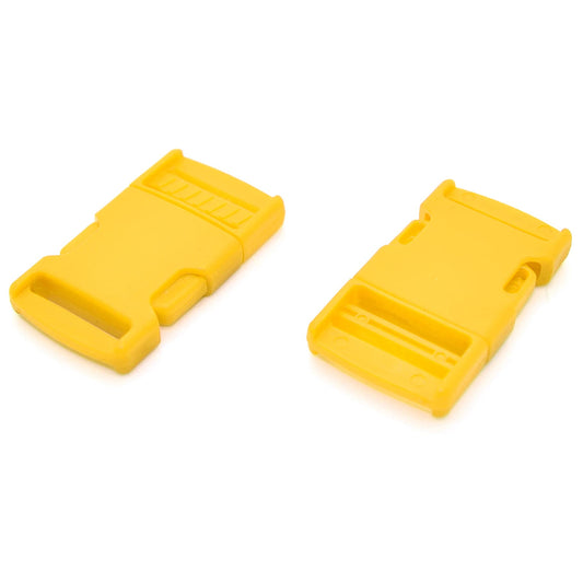Side Release Buckles Clips for 25 mm / 1 in Webbing, Luggage, Back Pack / Rucksack, Straps (Yellow, 10 pieces)