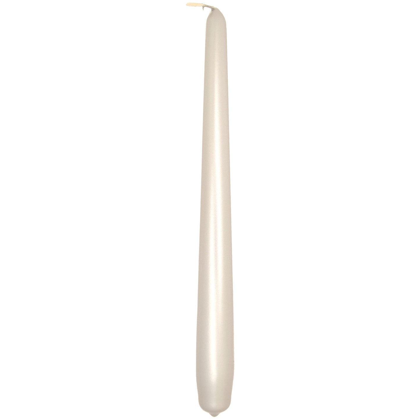 Tapered Dinner Candles, Pack of 10, Unscented, Long Burning Time, 24 cm / 19.45" (Pearl, Metallic)