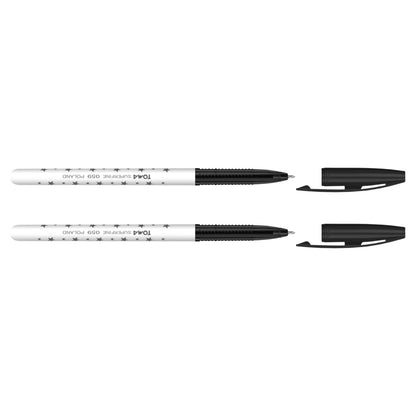 Ballpoint Pens, Smudge Free Ballpoint Pens, Extra Fine Point 0.5 mm, Ideal for School, Office, Everyday Use (Black, 2 Pens)