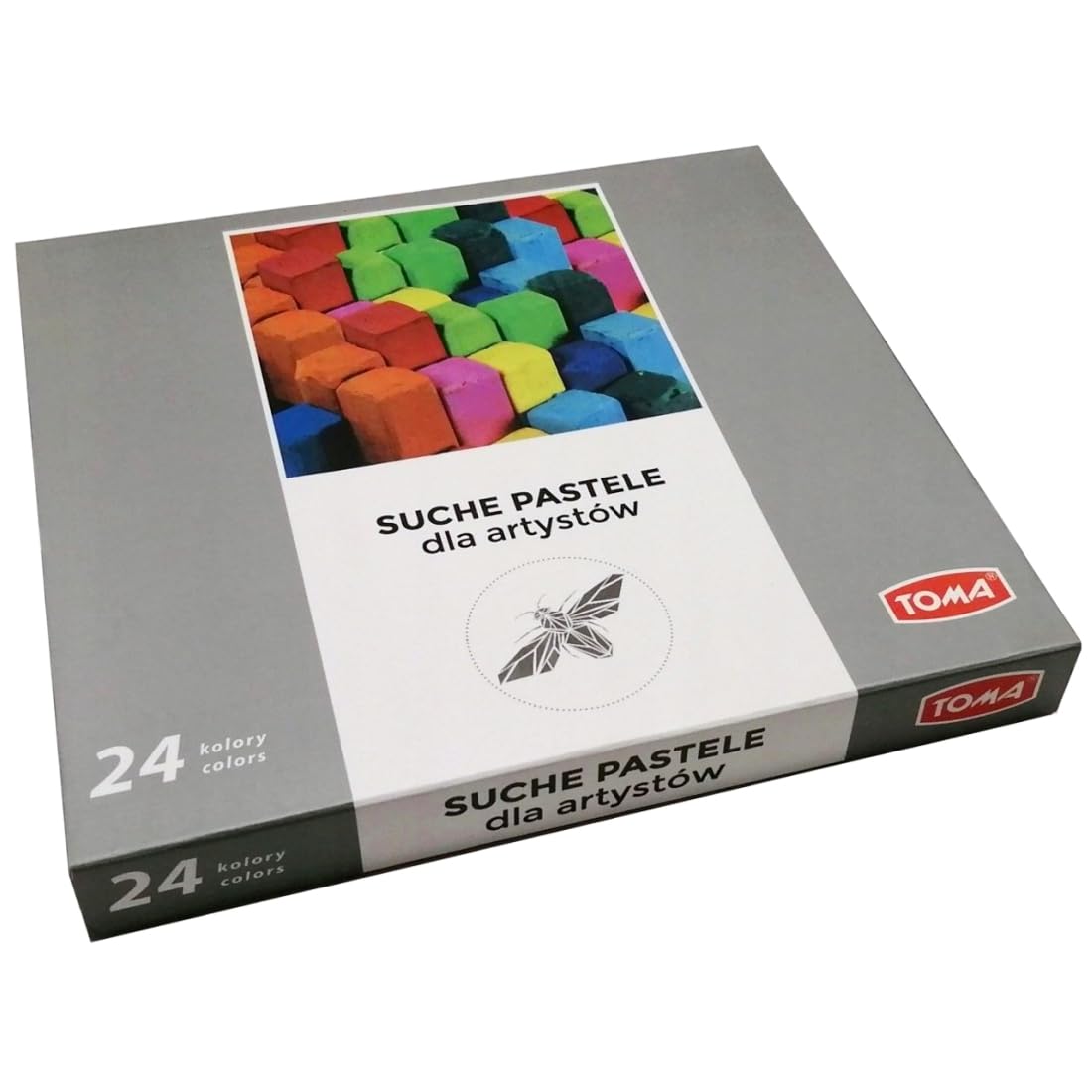 Soft Dry Pastels, Pack of 24 Vibrant Colours, Chalk Square Pastels, Art Artists