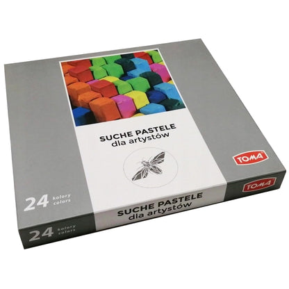 Soft Dry Pastels, Pack of 24 Vibrant Colours, Chalk Square Pastels, Art Artists