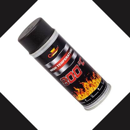2 x 400 mL Black RAL 9011 Heat-Resistant Enamel Paint Silicone-Based Up to 800 C - High Temperature Metal Coating