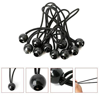 40 x Tarpaulin Bungees Balls Tarp Bungee Cord for Banners, Tarpaulins, Pavilions, Tents, Tent Bungee Hooks (10 PCS of Each Size)