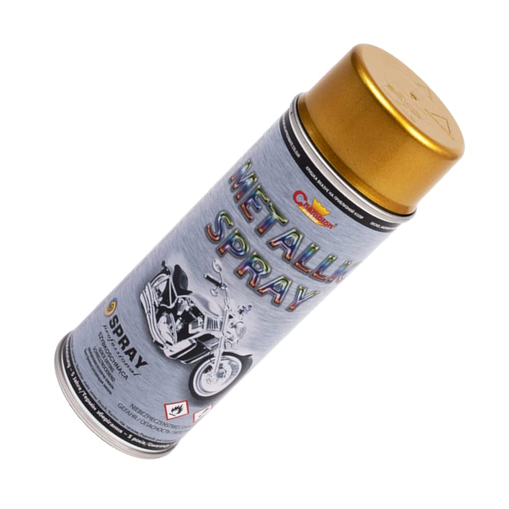 2 x 400 mL Gold Metallic Acrylic Spray Paint - Shimmer Finish with Deep Colour Effect for Alloy Wheels, Hub Caps, Car Body Parts, Motorbike, Bicycle Components - for Metal, Aluminium, Wood, DIY
