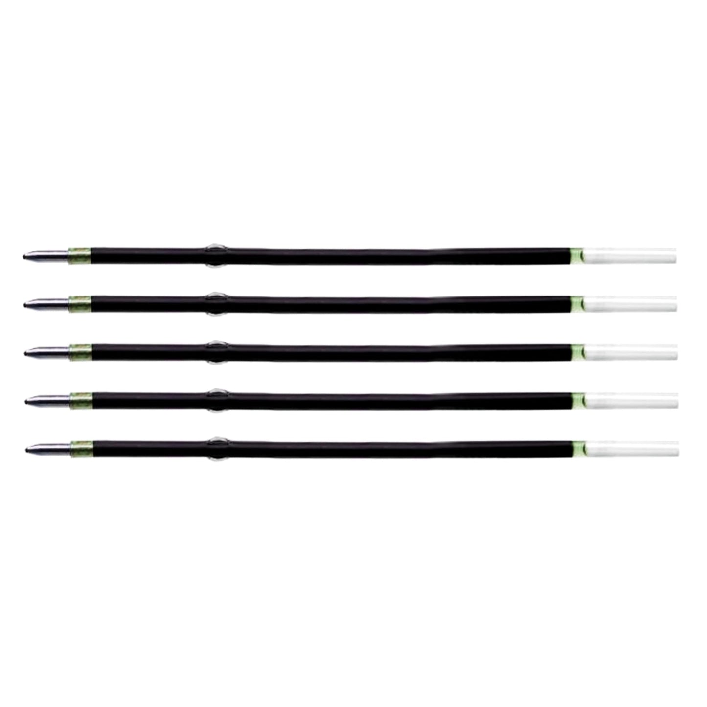 5 Pcs Ballpoint Pen Refills, Length 107 mm, Retractable Pen Refills, Smooth Writing, Smudge Free Ballpoint Pen Refills (Green)
