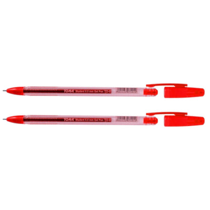 Ballpoint Pens, Gel Ink Ballpoint Pens, Smudge Free, Extra Fine Point 0.5 mm, Ideal for School, Office (Red, 2 Pens)