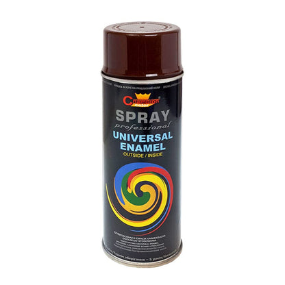 2 x 400 mL Mahogany Brown (RAL 8016) Universal Gloss Enamel Spray Paint - Fast Drying High Shine Finish with Strong Coverage - for Metal, Wood, Plaster and Selected Plastics, Indoor and Outdoor Use