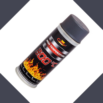 2 x 400 mL Grey Anthracite Heat-Resistant Enamel Paint Silicone-Based Up to 800 C - High Temperature Metal Coating